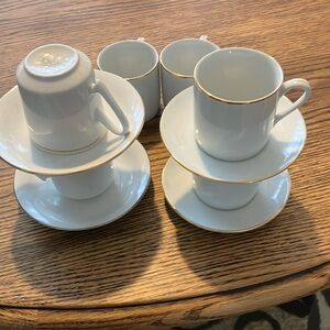 Elegant White and Gold Coffee Set